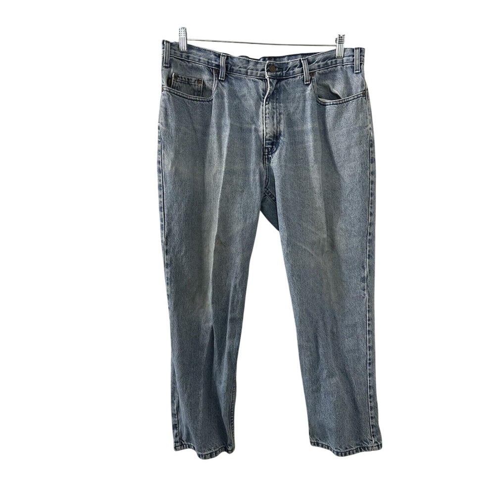 Haggar Denim Cotton Jeans 38x29 Blue‎ Light Wash Straight Leg Vintage Dad Core